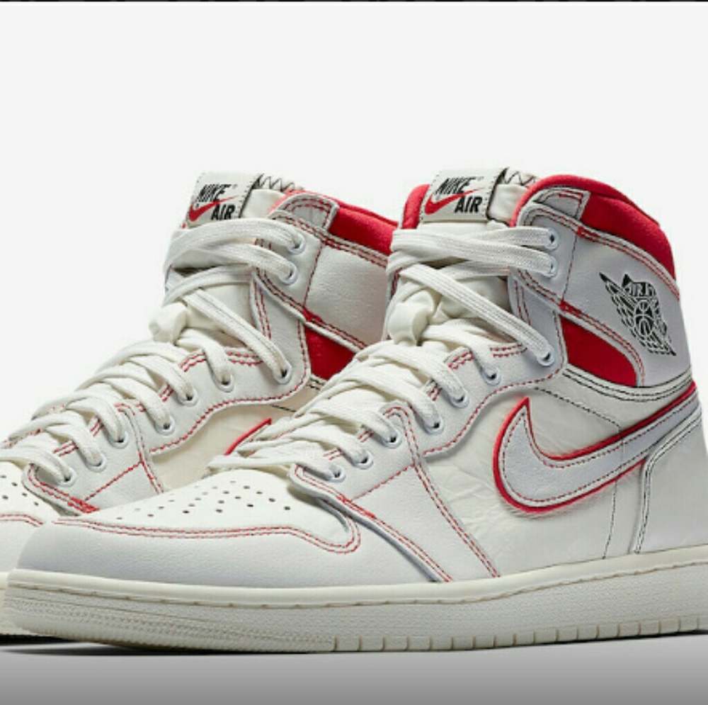 Jordan 1 Retro OG High "Phantom" Sail/U.Red🔥
